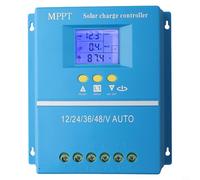 Contrôleur de charge solaire MPPT 80 A 100 A pour batteries 12 V 24 V 36 V 48 V avec fonctions de protection contre les surtensions, les surintensités et la température (100 A)