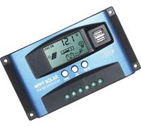 Contrôleur de charge solaire MPPT Contrôleur solaire double USB Ecran LCD intelligent Suivi MPPT 5V/2A Double sortie USB 12V/24V Identification automatique
