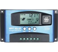 Contrôleur de charge solaire MPPT Contrôleur solaire double USB Ecran LCD intelligent Suivi MPPT 5V/2A Double sortie USB 12V/24V Identification automatique