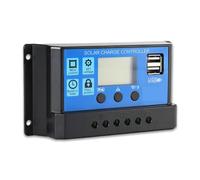 Contrôleur de Charge Solaire PWM 12V 24V 60A/50A/30A/10A, contrôleurs automatiques LCD Double USB, Grand écran LCD, Micro contrôleur intégré(10A)