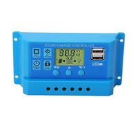Contrôleur de charge solaire PWM LCD Paramètre Affichage réglable pour une consommation d'énergie solaire plus sûre Bleu 12V 24V (30A)