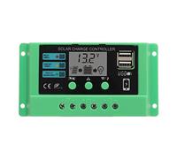Contrôleur de Charge solaire PWM, régulateur de panneau, écran LCD 12V 24V, coque verte, maison, entreprise industrielle, ABS (30A)