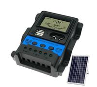 Contrôleur de charge solaire, régulateur de tension de toit 12 V/24 V, 30 A, double port USB, contrôleur de panneau solaire avec écran LCD pour maison, toit, camping-car, bateau, yacht, atelier