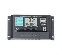 Contrôleur de charge solaire robuste prenant en charge la batterie 12 V 24 V avec affichage LCD et protection contre les courts-circuits surcharges et les erreurs de polarité (20 A)