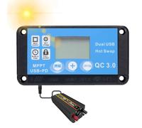 Contrôleur De Chargeur solaire- Onduleur Étanche Avec Écran LCD, Régulateur solairePortable DC 12 V 24 V | Contrôleur De Paramètres Réglables Sans Effort, Double Port USB, Pour Maison, Camping-