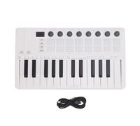 Contrôleur de clavier MIDI BT Wireless 25 Key Key Portable Portable Powered Music Production Clavier avec 16 pads RGB 8 boutons pour le studio Performance Practice ABS Black