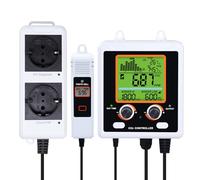 Contrôleur de CO2 Contrôle du Dioxyde de Carbone Compteur de CO2 Jour et Nuit Capteur de CO2 NDIR Fonction de Contrôle Double avec Capteur de CO2 à Distance de 15 pieds pour Salle de Culture, Serre