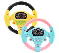 Contrôleur de conduite 1/2 - Volant de conduite portable | Volant simulé avec rotation à 360 degrés, volant pour avec lumière musicale, contrôleur de direction pour jeunes , 20x20x5