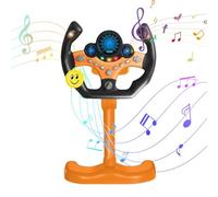 Contrôleur de conduite simulé, jouet de conduite simulé, jouet électrique pour la première éducation avec support | Jouets musicaux et sonores pour les tout-petits, volant de simulation verticale