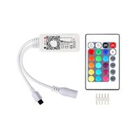 Contrôleur de gradation LED RGB 12V-24V, télécommande U variable(DC RGBW 24Key IR)