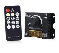 Contrôleur de gradation PWM led DC 5 V-24 V 30 A RF PWM - Interrupteur rotatif - Contrôle sans fil - Interrupteur variateur avec télécommande pour bandes led