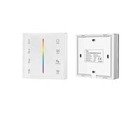 Contrôleur de Gradation Tactile à télécommande PWM Smart T24 86, Panneau en Verre 2,4 GRF 4 Zones RGB/RGBW, Montage Mural, for Bandes LED/COB(T24-W)