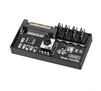 Contrôleur de hub de ventilateur PWM à 4 broches avec alimentation SATA pour système de refroidissement de rack de serveur, régulateur à 6 ports jusqu'à 60 W de sortie, unité noire (4 broches x 4)