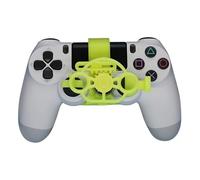 Contrôleur de jeu 3D Mini volant de remplacement pour PS4 Accessoires de jeu de course (Jaune)