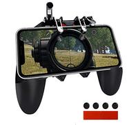 Contrôleur de Jeu Manette Telephone Portable 4 Détentes Triggers Mobile Gamepad Joystick Universel L1R1 pour PUBG iPhone Android iOS Samsung Smartphone Largeur de 7 à 9,5 cm