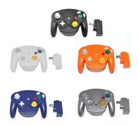 Contrôleur de jeu pour Console de jeu GameCubes NGC avec adaptateur 2.4GHz manette de manette de jeu sans fil pour manette de jeu Nintendo Purple