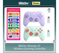 Contrôleur de jeu sans fil 8BitDo Ultimate 2C pour PC, Windows 10, 11, Steam Deck, Raspberry Pi, accessoires de manette de jeu Android Purple with Case