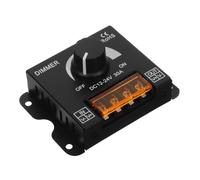 Contrôleur de Luminosité à Bouton pour Ruban LED 30a Dc 12-24v | Variation Douce, Canal Unique pour Couleur Unie, Boîtier Noir en Fer et Cuivre, Usage Marin
