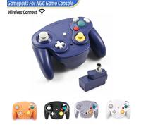 Contrôleur de manette de jeu sans fil 5 couleurs pour console de jeu NGC avec adaptateur 2.4G manette de jeu pour Console de jeu vidéo GameCube Orange