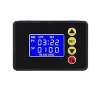 Contrôleur de micro-ordinateur pour minuterie numérique LCD programmable pour relais avec interrupteur de retard 0-9999s, DC12V/24V & AC110V-220V, 20A, boîtier ABS, noir