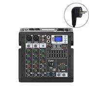 Contrôleur de mixage DJ AG-TD4 Mélange console 4/6 canaux 99 effets 7 bande EQ USB Jouer et enregistrer Bluetooth DJ Party School Sound Audio Mixer pour streaming/podcasting/jeux vidéo, téléphone, o
