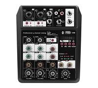 Contrôleur de mixage DJ Bluetooth sans fil à 4 canaux mélangeur audio USB Interface pour streaming/podcasting/jeux vidéo, téléphone, ordinateur