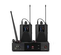 Contrôleur de mixage DJ Dans le moniteur d'oreille, système sans fil unique 2 Bodypack Uhf 16 Fréquence Selectable Perfect for Stage Band Live Show pour streaming/podcasting/jeux vidéo, téléphone, o