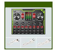 Contrôleur de mixage DJ l'audio USB CARDE SON EXTERNE CARDE MICROPHON PC Ordinateur téléphonique pour streaming/podcasting/jeux vidéo, téléphone, ordinateur(V80)