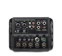 Contrôleur de mixage DJ Mixer à 4 canaux USB Bluetooth Reverb Audio Processor Recording Recording Live Broadcast Mixer avec carte son pour streaming/podcasting/jeux vidéo, téléphone, ordinateur