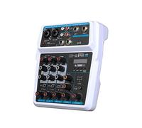 Contrôleur de mixage DJ Série 4/6 canal DJ Mélangeur de mélangeur audio multifonctionnel pour streaming/podcasting/jeux vidéo, téléphone, ordinateur(U4white)