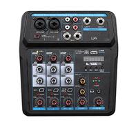 Contrôleur de mixage DJ Série 4/6 canal DJ Mélangeur de mélangeur audio multifonctionnel pour streaming/podcasting/jeux vidéo, téléphone, ordinateur(U4black)