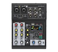 Contrôleur de mixage DJ Sound Audio Mixer 4 Channels 88 DSP Effects Mixing Console Smartphone Computer Bluetooth USB Record Play DJ AM-G04A pour streaming/podcasting/jeux vidéo, téléphone, o(Zwart)
