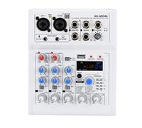 Contrôleur de mixage DJ Sound Audio Mixer 4 Channels 88 DSP Effects Mixing Console Smartphone Computer Bluetooth USB Record Play DJ AM-G04A pour streaming/podcasting/jeux vidéo, téléphone, o(blanc)