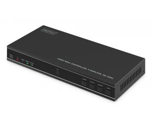 Contrôleur de mur vidéo 1xHDMI/USB-C (DP 1.2a) vers 4xHDMI 4K/30Hz, USB-C, Audio 3.5mm, S/PDIF, contrôle RS232 IR, 8 modes d'affichage