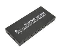 Contrôleur de Mur Vidéo 4K 30 Hz Entrée 1 Entrée 4 Sorties avec Télécommande, 9 Modes, Interface Multimédia HD, Entrée et Sortie Ultra HD (Prise UE)