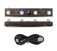 Contrôleur de pédale MIDI, contrôleur MIDI sans fil rechargeable 4 boutons contrôleur de pied MIDI portable pédale de contrôle APP for musiciens et DJ(Brown)