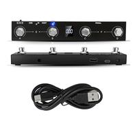 Contrôleur de pied MIDI sans fil rechargeable à 4 boutons, contrôleur de pied MIDI portable, contrôle par application avec batterie 300 mAh for musiciens et DJ(Black)