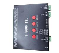 Contrôleur de pixel LED TTL DC5V 12V-24V T-8000A, avec programme de carte SD, adapté aux bandes LED ws2812b/WS2811/WS2813/LPD6803/DMX512