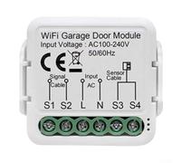 Contrôleur de porte de garage intelligent WiFi 15 x 10,5 x 4,5 cm Matériau PC avec application vocale et minuterie, compatible avec les systèmes de maison intelligente pour accès à distance
