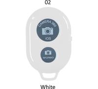 Contrôleur de selfie compatible Bluetooth Bouton de télécommande sans fil Selftimer Kamera Stick Weiß