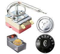 Contrôleur de température 250V 16A 30-110°C Capillaire Thermostat Bouton | Réglage précis 30-110°c,sonde sensible,contact nc,2 bornes ac250v 16a,adapté aux équipements thermiques