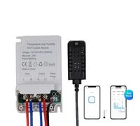 Contrôleur de température du thermostat avec sonde, thermorégulateur de refroidissement de chauffage pour incubateur de serre, mesure d'énergie (contrôleur + température et humidité)