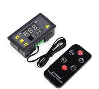 Contrôleur de température numérique 12 V CC avec capteur de télécommande, plage de -55 à 120 °C pour réfrigérateur, incubateur, armoire, systèmes de climatisation Noir