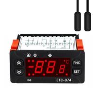 Contrôleur de température numérique intelligent double ligne de capteur pour usage industriel, plage de -50 à 110 °C, prise en charge de la sonde PTC, puissance 230 VAC, sortie relais 8 A