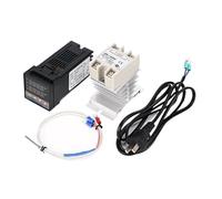 Contrôleur de température PID REX-C100 AC110V-240V avec dissipateur thermique à thermocouple SSR-40DA PT100 Entrée universelle Relais ou sortie SSR(C100-V-AN PT100 SET2)