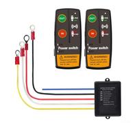 Contrôleur de treuil à distance sans fil pour treuil électrique 12 V 24 V avec boutons en caoutchouc et indicateur LED compatible avec véhicules tout-terrain et utilitaires