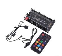 Contrôleur de ventilateur ARGB et PWM pour refroidissement PC, prend en charge les ventilateurs à 3 broches/4 broches avec réglage de la vitesse basé sur la température, synchronisation des effets RVB