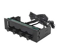 Contrôleur de Ventilateur PWM 4 Canaux, 5,25" LCD Contrôleur de Vitesse de Ventilateur CPU 3 Broches 4 Broches Prise en de L'alarme de Température, Bouton de Commande