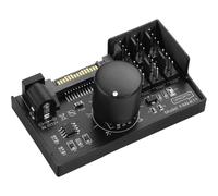 Contrôleur de ventilateurs PWM 4 broches - prend en charge 6 ventilateurs, double alimentation SATA/DC5525, avec bouton de contrôle de la vitesse