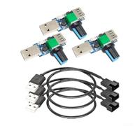 Contrôleur de vitesse de refroidissement USB 5 V, lot de 3 contrôleurs de vitesse de ventilateur USB, interrupteur marche/arrêt pour ventilateurs de boîtier à 3 broches et 4 broches